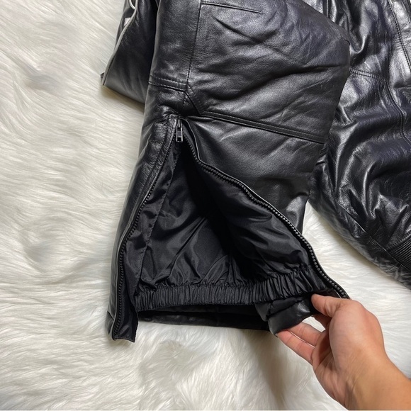 Polaris Pure Black Leather Insulated Snowmobile Pants - Picture 11 of 11